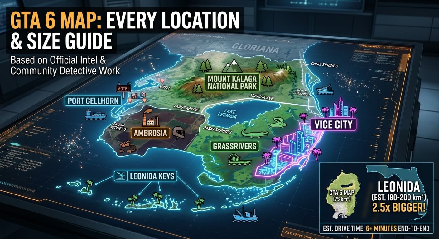 The GTA 6 Map: Every Confirmed Location, How Big It Really Is, and What the Community Has Built