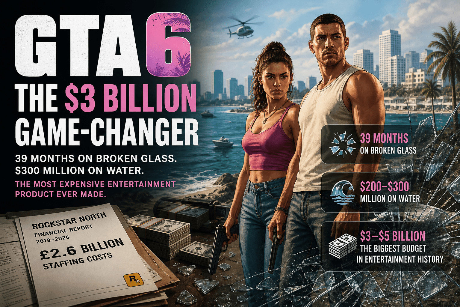 One Developer Spent 39 Months on Broken Glass. GTA 6's $3 Billion Budget Is Unlike Anything in Entertainment History