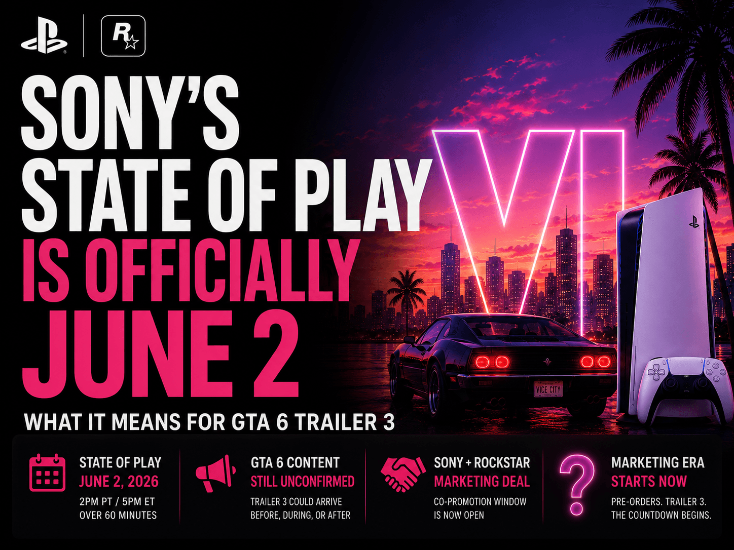 Sony's State of Play Is Officially June 2: What It Means for GTA 6 Trailer 3